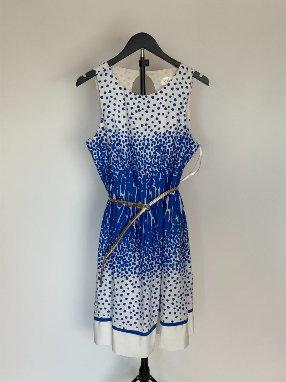 Eliza J Blue White Belted Dress
